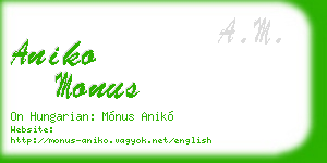 aniko monus business card