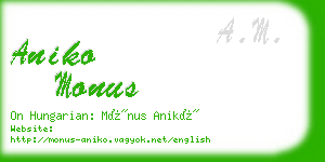 aniko monus business card
